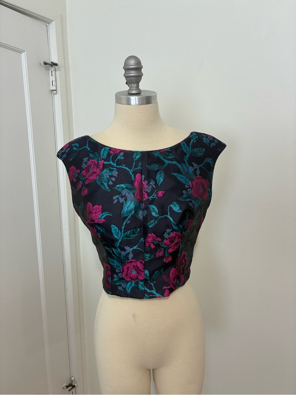 Silk Brocade lace up Bodice